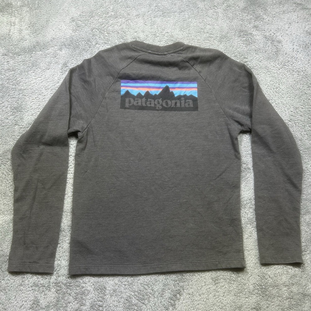 Patagonia P-6 Logo Lightweight Crew Sweatshirt Men's S Gray Organic Logo 39550